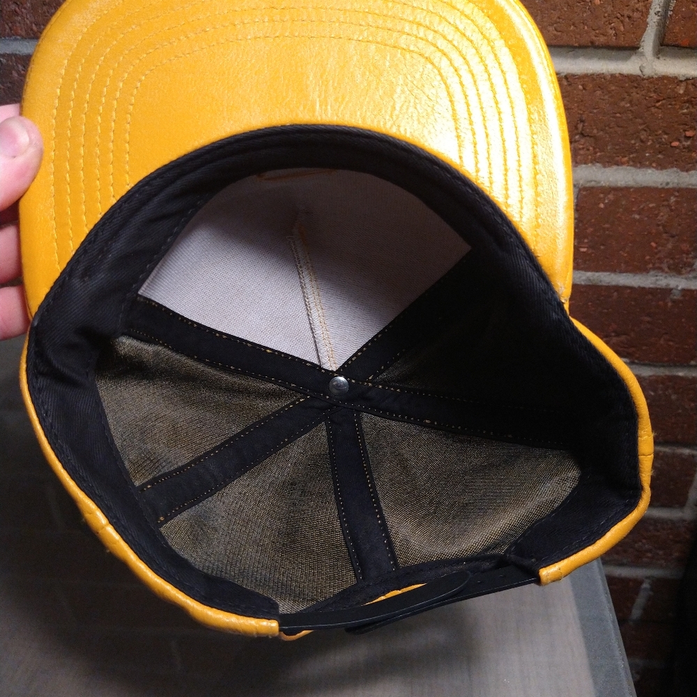 Supreme leather flat brim hat with gold box logo - Picture 12 of 13